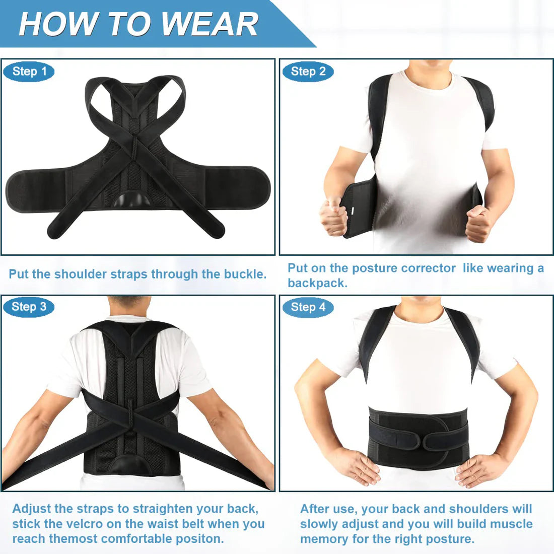 Adjustable Posture Support Belt – Lightweight & Comfortable